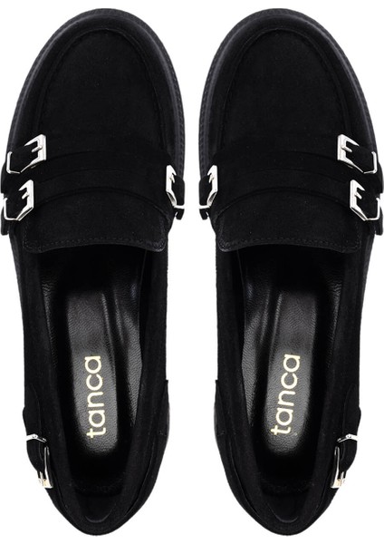 Kadın Hakiki Deri Siyah Süet Loafer Ayakkabı 1061 5135 Bn Ayk SK25-26 Sıyah Suet indirimleri