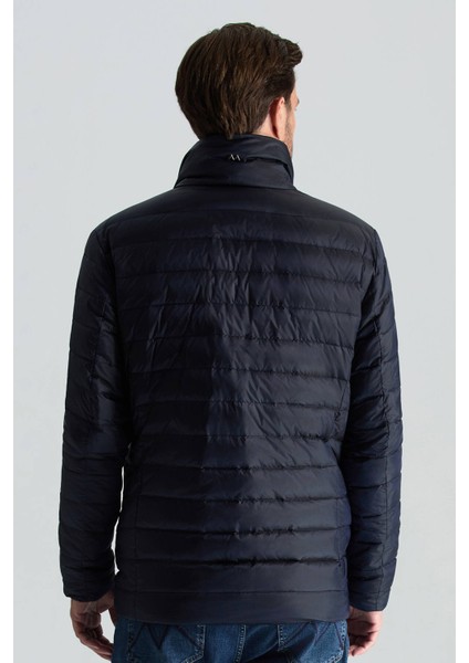 Kaz Tüyü Dolgulu Lacivert Ince Spor Mont indirimleri