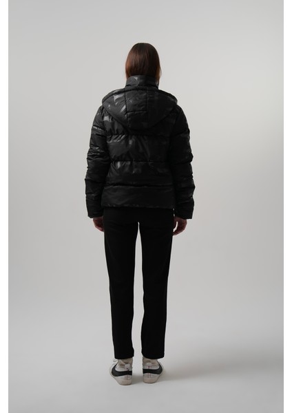 Eva Kadın Mont Kapüşonlu Baskılı Kadın Mont Eldiven Hediyeli modelleri