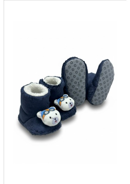 Lacivert Ayıcık Çocuk Panduf | Kaydırmaz Tabanlı, Yumuşak Wellsoft Ev Botu fiyatları