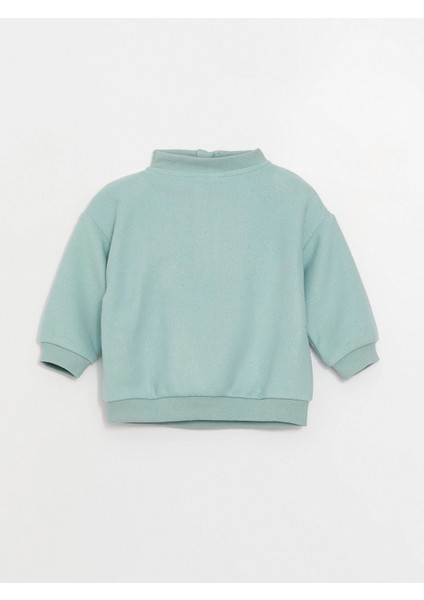 Lcw Baby Yeşil Bisiklet Yaka Uzun Kollu Baskılı Erkek Bebek Sweatshirt ve Pantolon 2'li Takım fırsatları