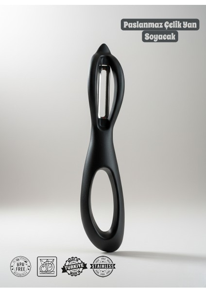 Jülyen Soyacak Paslanmaz Çelik Bıçak Yan Soyacak Sebze Soyucu 17CM - Bpa Free