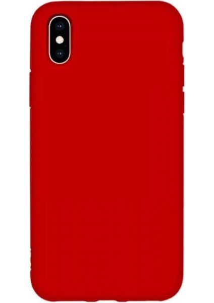 Ggm Aksesuar iphone x ve Xs (5.8) Inç Içi Kadife Lansman Silikon Kılıf Şok Emici Full Kasa Koruma Sağlayan Kılıf -Silicone Compatible With X-Xs Gel Rubber Full Body Protection Cover (Kırmızı)