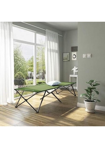 Üniseks Yetişkin Kamp Yatağı, Kamp Yatağı, Tüv Rheinland Tarafından Test Edilmiştir, Maksimum Statik Yük Kapasitesi 260 Kg, 206 x 45 x 75 cm GCB25J, Yeşil, 205 x 75 x 46 cm modelleri