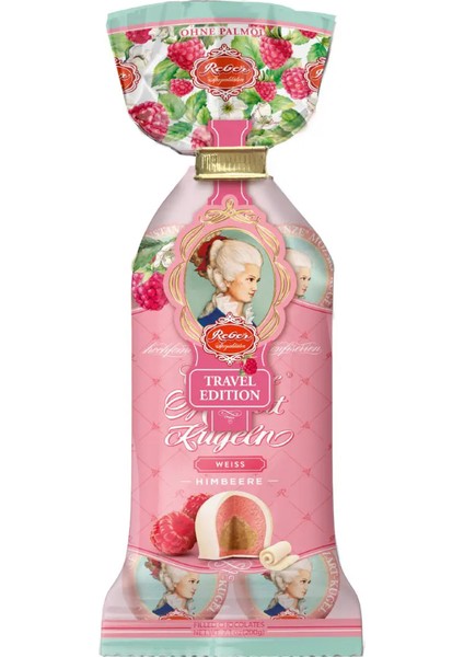 Constanze Mozart Kugeln Weiss Himbeere 200G