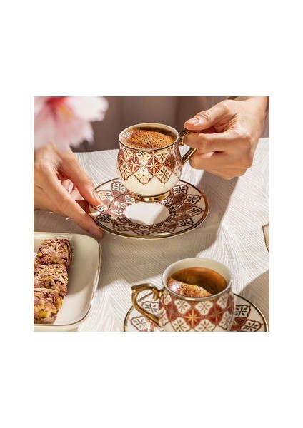 Rüya 12 Parça Porselen Kahve Fincan Takımı - Beyaz modelleri