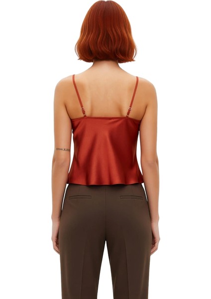 Moda Degaje Yaka Dokuma Regular Düz Desen Casual Günlük Regular Askılı Kol Bluz modelleri