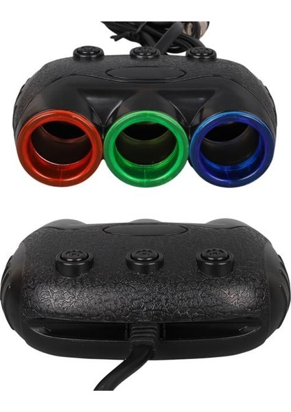 1633 12-24V Tek USB Girişli 120W 80CM Kablolu Dijital Voltaj Ekranlı 3'lü Araç Çakmak Çoklayıcı fırsatları