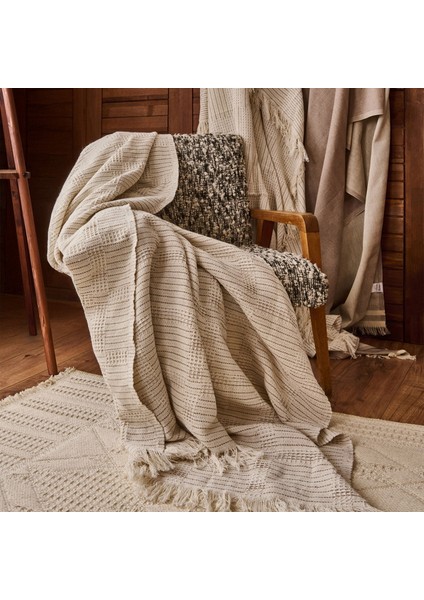 Soft Nemo Koltuk Şalı - Ekru / Antrasit - 180X220 cm fiyatları