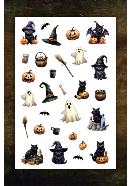 2 Sayfa Cadılar Bayramı Halloween Sticker - Ajanda Laptop Telefon Etiketi fiyatları