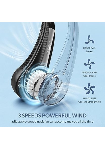 Boyun Vantilatörü, Eller Serbest Bıçaksız, 360° Soğutma Kişisel Vantilatörü, Dış Mekan Iç Mekan Için Giyilebilir Sessiz Fan, Erkek Kadın Anne Baba Için Doğum Günü Hediyeleri, 4000MAH Pil modelleri