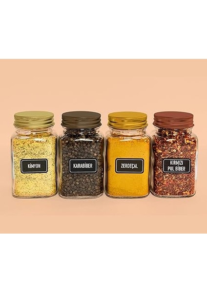 Baharatlık Etiketleri - Kendinden Yapışkanlı - 140 Adet Çıkartma Baharat Etiketleri - Suya Dayanıklı - Siyah Baharat Kutuları Etiketleri fiyatları