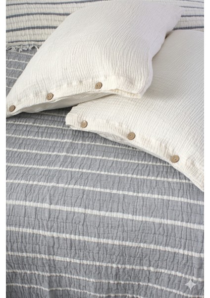 Lüks Multi Muslin %100 Pamuk Çift Kişillik Yatak Örtüsü 230X250 cm Battal Boy 2 Yastıklı modelleri