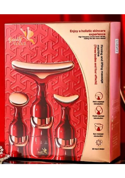 Yüz ve Boyun Kırışıklık Giderici Masaj Aleti - 3 Farklı Başlık, Titreşimli Cilt Sıkılaştırıcı, Boyun ve Gıdı Zayıflatıcı Etki, Kablosuz Cilt Güzelleştirme Cihazı