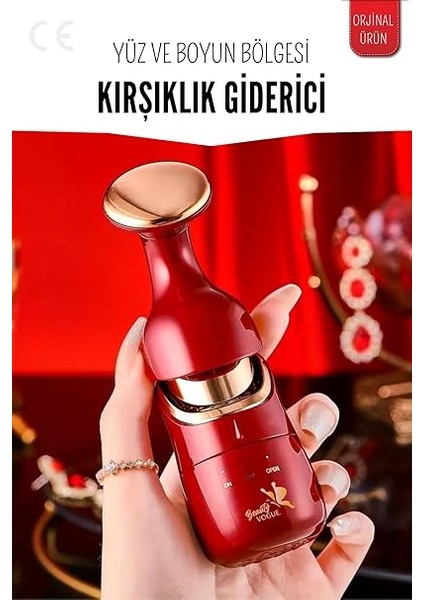 Yüz ve Boyun Kırışıklık Giderici Masaj Aleti - 3 Farklı Başlık, Titreşimli Cilt Sıkılaştırıcı, Boyun ve Gıdı Zayıflatıcı Etki, Kablosuz Cilt Güzelleştirme Cihazı fiyatları