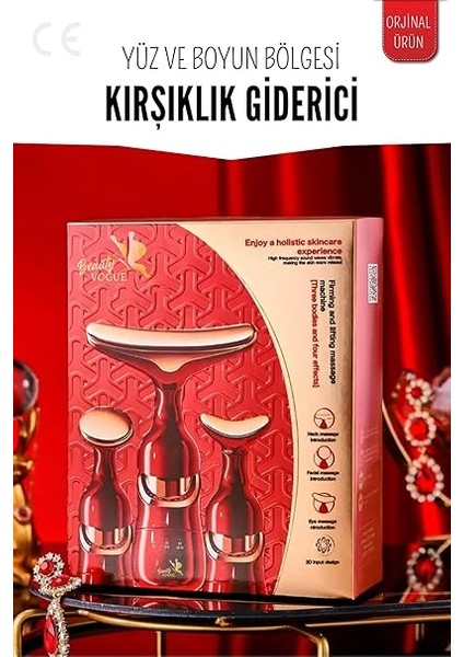 Yüz ve Boyun Kırışıklık Giderici Masaj Aleti - 3 Farklı Başlık, Titreşimli Cilt Sıkılaştırıcı, Boyun ve Gıdı Zayıflatıcı Etki, Kablosuz Cilt Güzelleştirme Cihazı modelleri