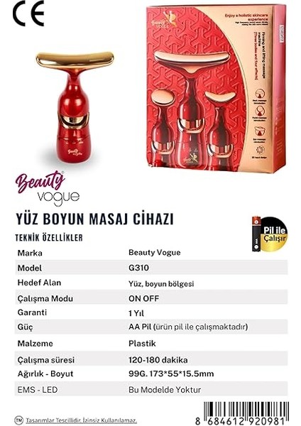 Yüz ve Boyun Kırışıklık Giderici Masaj Aleti - 3 Farklı Başlık, Titreşimli Cilt Sıkılaştırıcı, Boyun ve Gıdı Zayıflatıcı Etki, Kablosuz Cilt Güzelleştirme Cihazı indirimleri