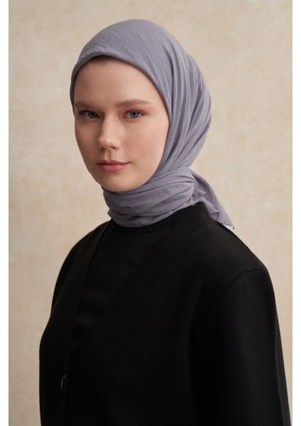 Organik Kırışık Eşarp Silver Gri