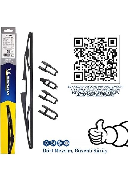 Rainforce™ MCR250 25CM 1 Adet Universal Telli Hibrit Arka Silecek modelleri