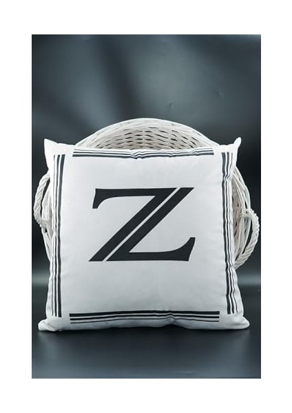 Harfli Kırlent Kılıfı Kadife 43X43 cm Çift Taraflı Z Harfi Kedi Desenli Evlilik Teklifi Doğum Günü fiyatları