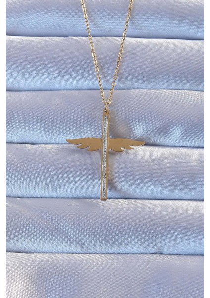 bulurum 316l çelik altın renk zirkon taşlı mikail ke