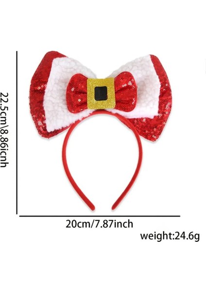 Yeni Yıl Yılbaşı Noel Taçları Parlak Kurdele & Kırmızı Şeritli Saç Bandları fiyatları