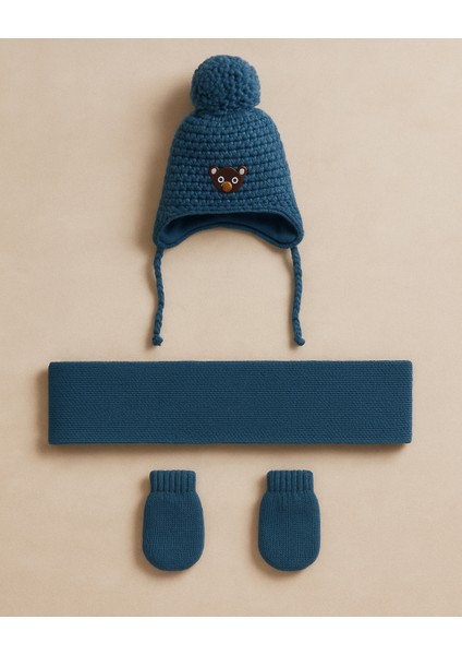 Çocuk Unisex Eldiven Atkı Bere Takımı