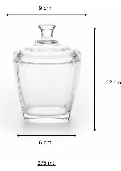Sina 2’li Kapaklı Cam Şekerlik Seti 2 x 275 Ml. modelleri