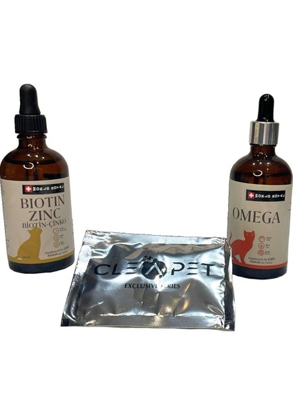 Kedi Biotin Çinko Omega ve Nanao Mendil