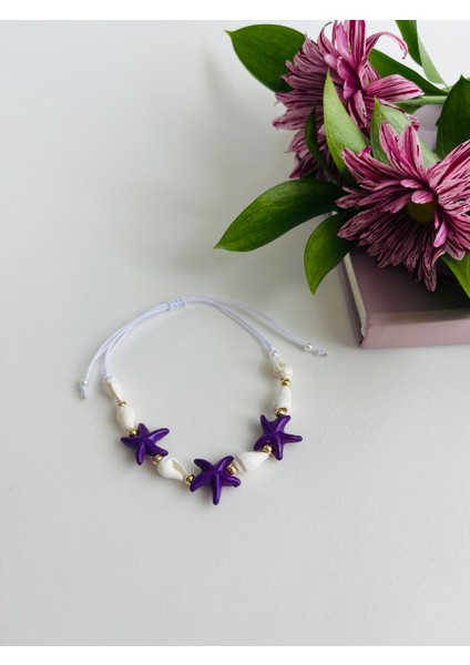 Deniz Yıldızlı Deniz Kabuklu Makrome Bileklik fiyatları