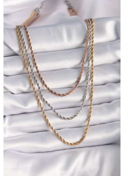 bulurum 316l çelik mix renk burgu zincir model kadın ke fiyatları