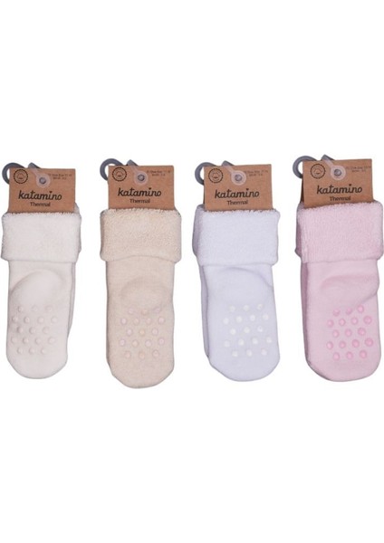 Beru Katlamalı Absli Kız Bebek Havlu Soket Çorap K42260 Asorti