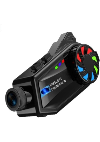 BT68 1080P Geniş Açılı Kameralı Motosiklet Kask Kulaklığı 3000MAH Bataryalı Bluetooth