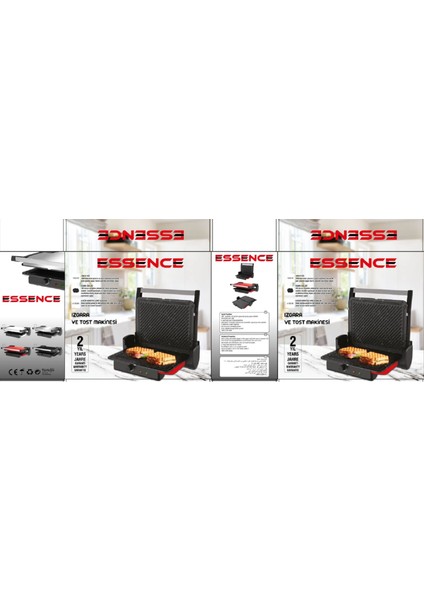 Essence 6 Dilim Kapasiteli Granit Plakalı Tost Makinesi Kırmızı indirimleri