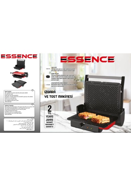 Essence 6 Dilim Kapasiteli Granit Plakalı Tost Makinesi Kırmızı