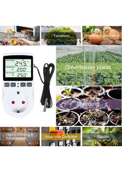 Dijital Termostat LCD Fiş Isıtma Soğutma Sensörlü Zamanlayıcı Teraryum Akvaryum Tianzerun (Yurt Dışından) indirimleri