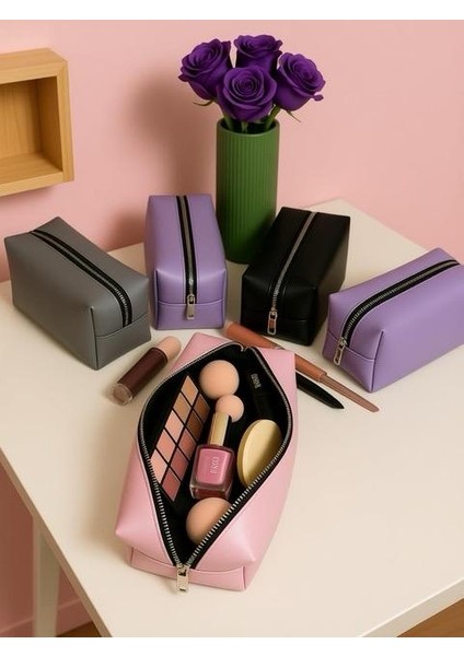 Makyaj Kozmetik Çantası - Kalemlik Büyük Boy Seyahat Şık Makyaj Çantası Tek Bölmeli fiyatları