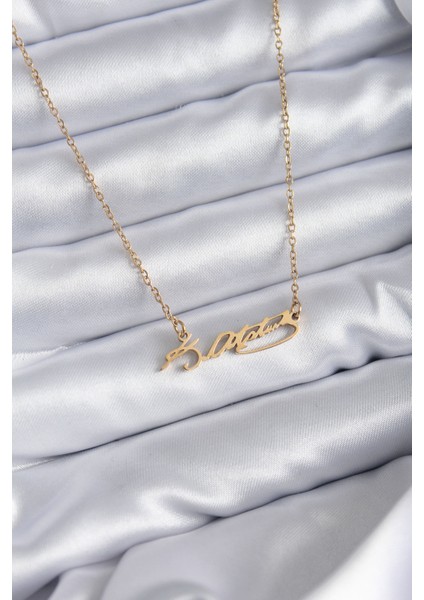 316L Çelik Zincir Gold Renk Atatürk Imzası Model Kadın Ke