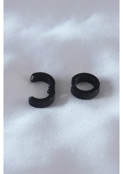 bulurum çelik siyah renk sıkıştırmalı erkek küpe fiyatları