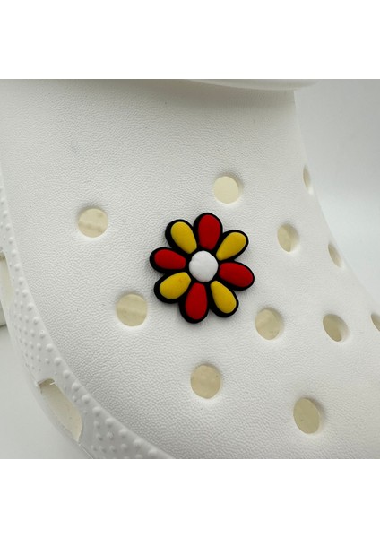 Terlik Süsü ve Aksesuarı , Çanta Süsü – Jibbitz 3D Renkli Papatya Logo Aksesuar