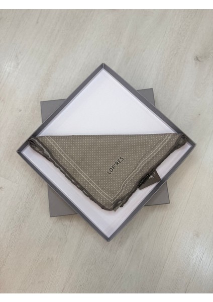 Haki Kare Eşarp, Pamuklu Eşarp Desenli Kare Eşarp