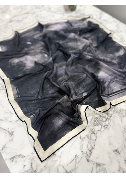 Siyah Pamuklu Eşarp Siyah Beyaz Kare Eşarp modelleri