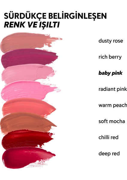 Allık Ruj Göz Farı Glow Tint Baby Pink Nemlendirici Makyaj | 508 Pastel Pembe Hyaluronik Asit Peptit indirimleri