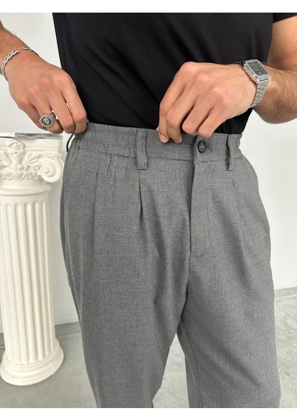 Erkek Antrasit Pileli Baggy Kumaş Pantolon fırsatları