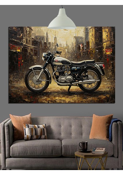 Eski Tarz Motorsiklet Dekoratif Kanvas - Mdf Ahşap Tablo modelleri