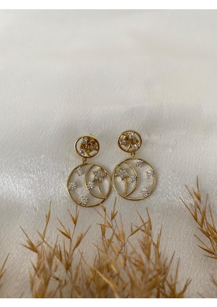 Ay Yıldız Detaylı Xupıng Çelik Küpe modelleri