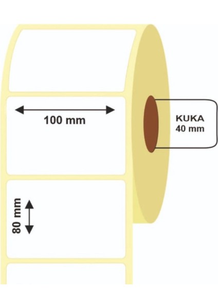 Boş Yapışkanlı Kuşe Barkod Etiketi 100MM x 80MM