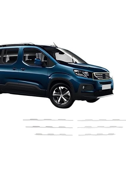 Peugeot Rifter Uyumlu Ön Panjur 6 Parça 2019 ve Üzeri Paslanmaz Krom modelleri