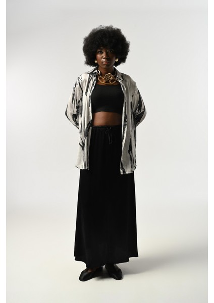 Kadın Şerit Desenli Oversize Kesim Gömlek fırsatları