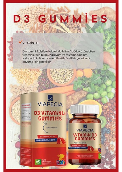 Asfstore Viapecia Vitamin D3 Gummies 60 Pieces fiyatları